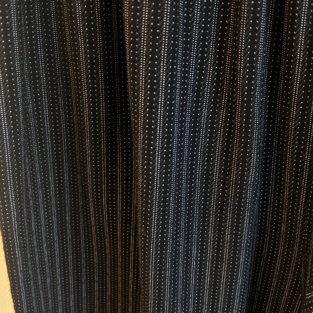 Vtg 90s Navy/Black Striped High Rise Palazzo Pants - Picture 10 of 11